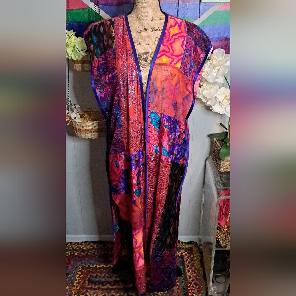 Vtg Maggie Shepherd Made in Australia Patchwork Duster SZ M (Fits up to a Large)